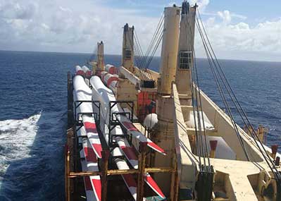 wind plant, wind blade, project logistics, chartering, break bulk, shipping, transporatation